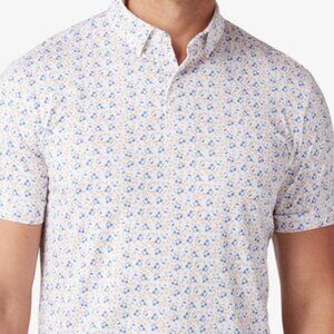 Mizzen+Main - Versa Polo, White with Golf Theme Print